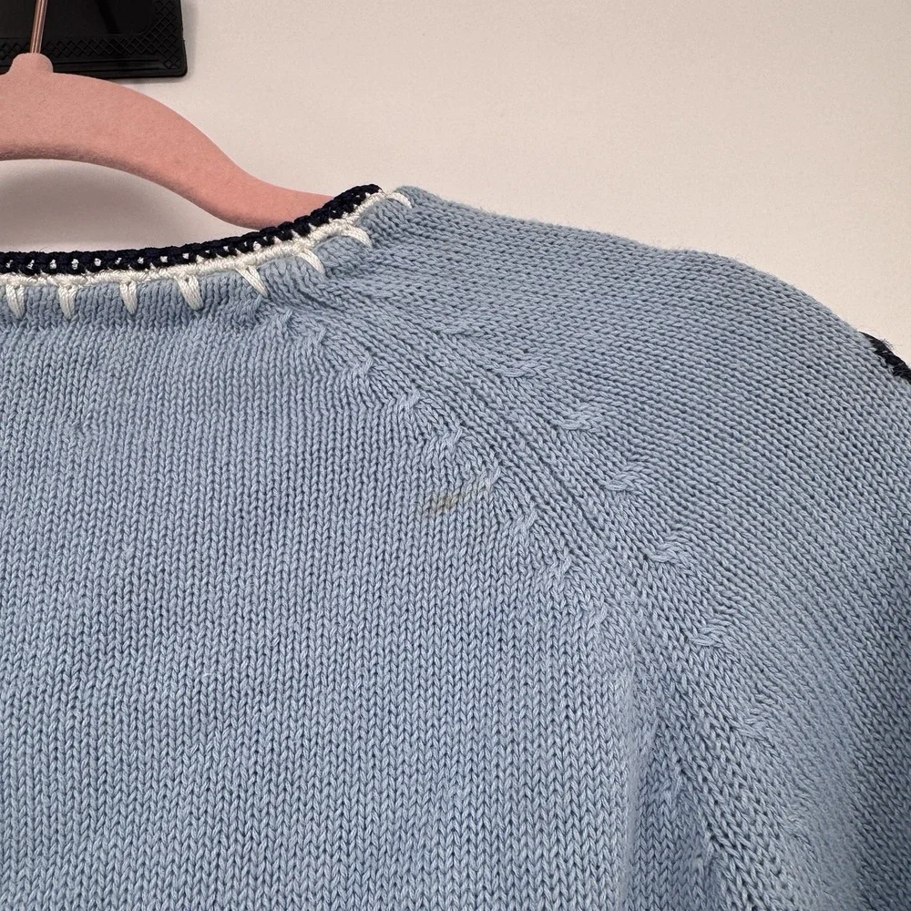 Vintage UNC Tar Heels Cardigan Sweater Medium Blue Knit Sport Coquette Women's
